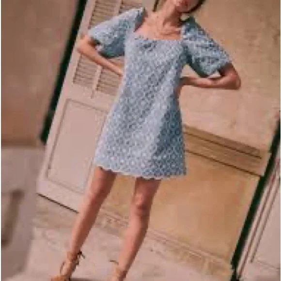 Sézane Dorice Eyelet Babydoll dress Sezane | Accessories | Szane Dorice Eyelet Babydoll Dress  main image 3